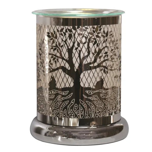 Tree of Life Touch - Sensitive Wax Melt Burner – Chrome - Something Different Gift Shop