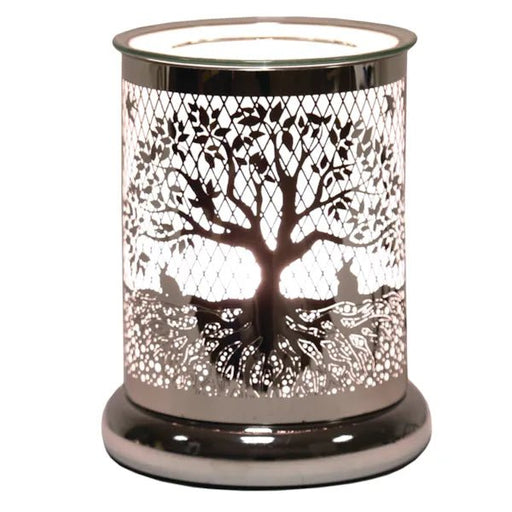 Tree of Life Touch - Sensitive Wax Melt Burner – Chrome - Something Different Gift Shop
