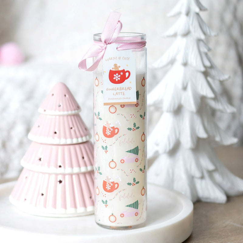 Tube Candle - Sugarplum Fun Christmas Print - Something Different Gift Shop