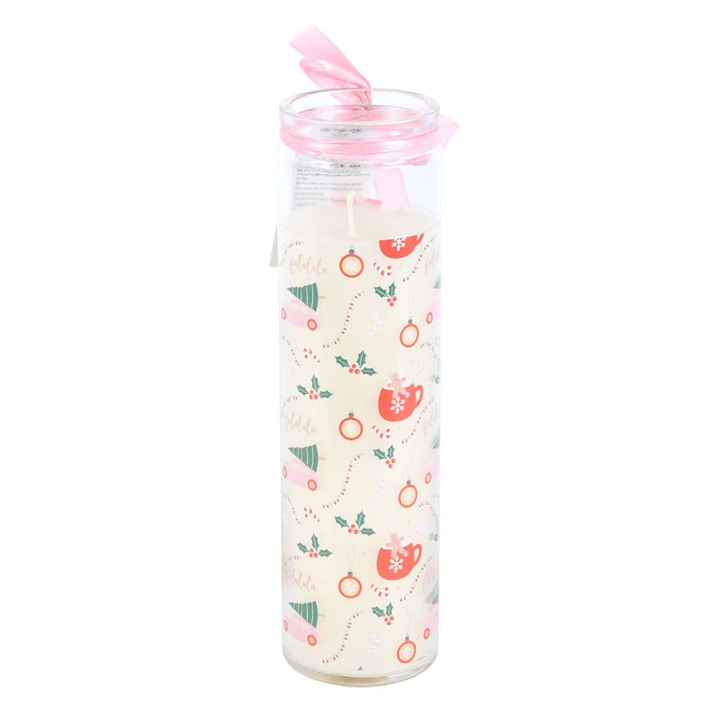 Tube Candle - Sugarplum Fun Christmas Print - Something Different Gift Shop
