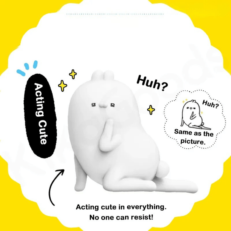 Ugly Rabbit’s Inner Drama Series blind box figure in Acting Cute pose with one paw raised to its face