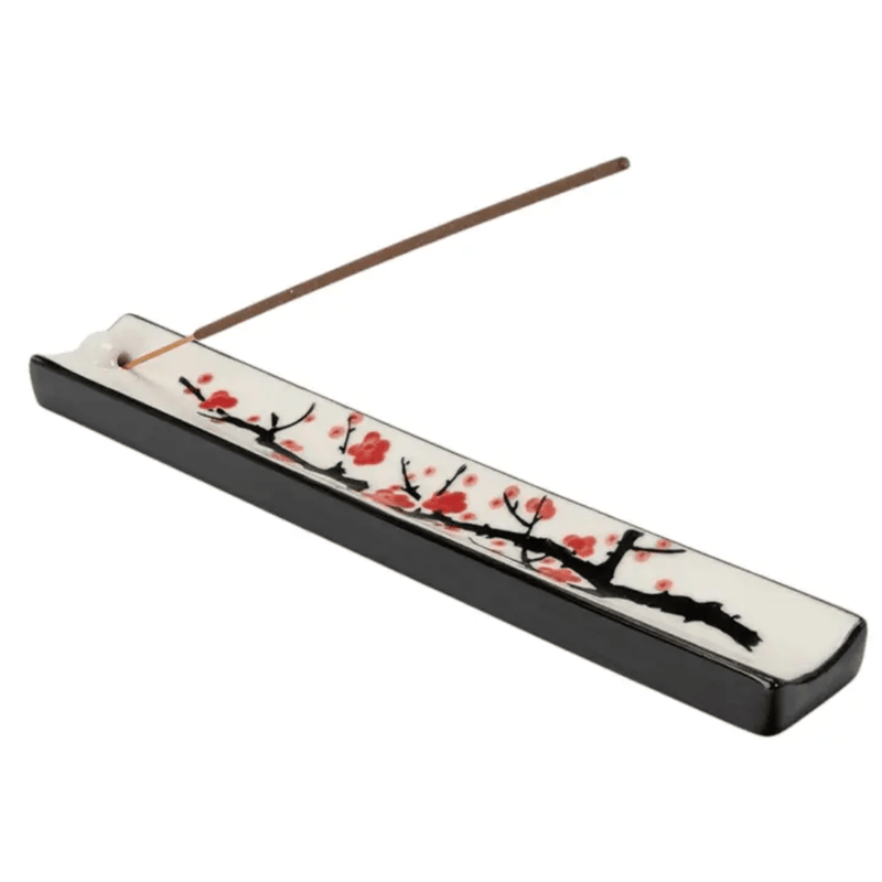 Cherry blossoms ceramic incense holder ash catcher tray by Urban Tokyo
