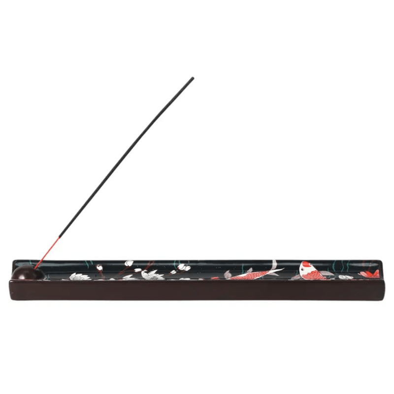 Urban Tokyo Japanese koi fish ceramic incense holder with incense stick