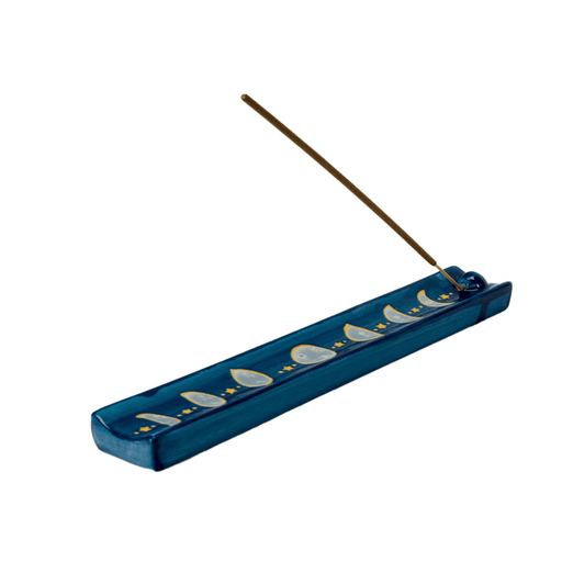 Blue moon phase ceramic incense ash catcher tray by Urban Tokyo
