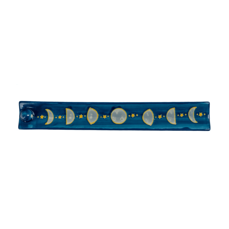 Urban Tokyo moon phase incense stick holder side view with raised edges