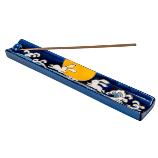 Moon rabbit ceramic incense holder ash catcher tray by Urban Tokyo