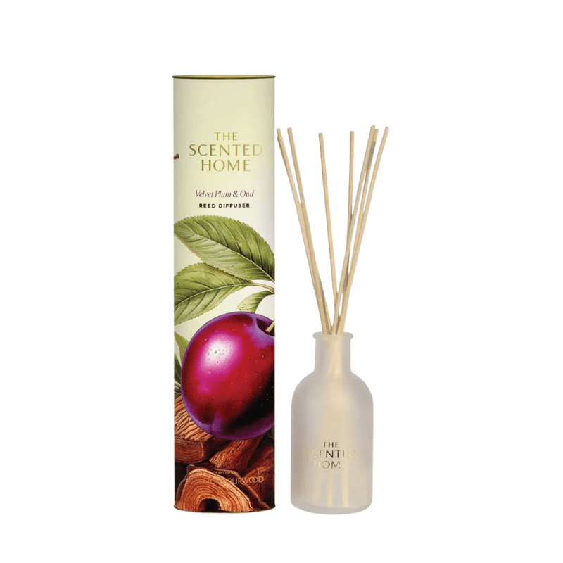 Ashleigh & Burwood The Scented Home Velvet Plum & Oud Reed Diffuser 150ml with packaging