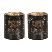 Votive Candle Holder – Black and Gold Highland Cow - Something Different Gift Shop