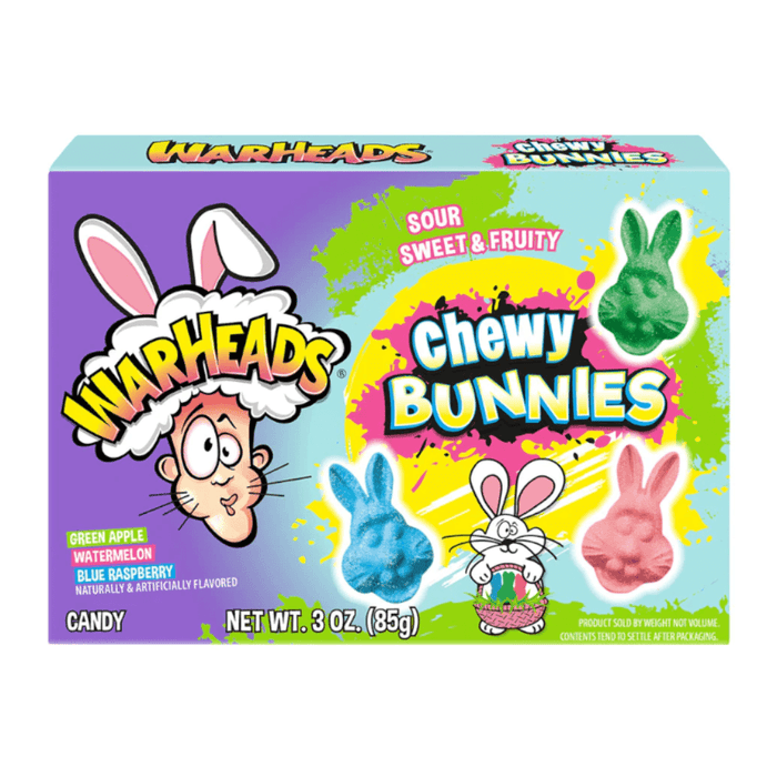 Warheads Easter Chewy Bunnies theatre box 85g sour American candy