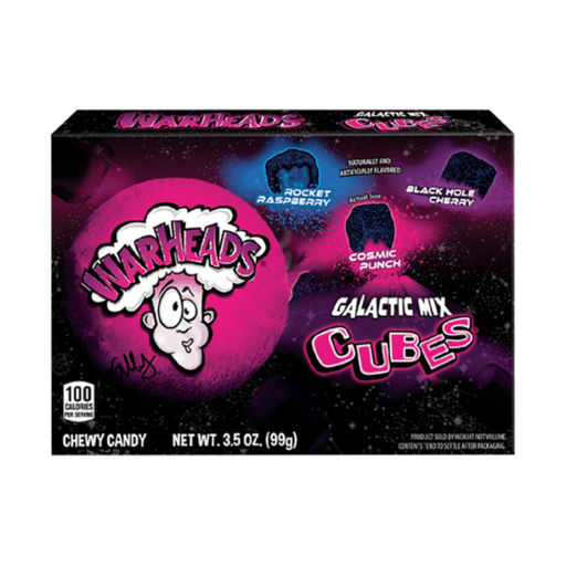 Warheads Galactic Mix Cubes 99g American candy theatre box