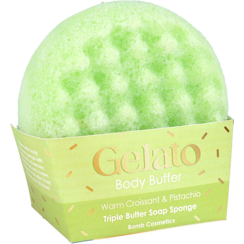 Warm Croissant & Pistachio Gelato Body Buffer – Soap Inside Loofah Sponge - Something Different Gift Shop