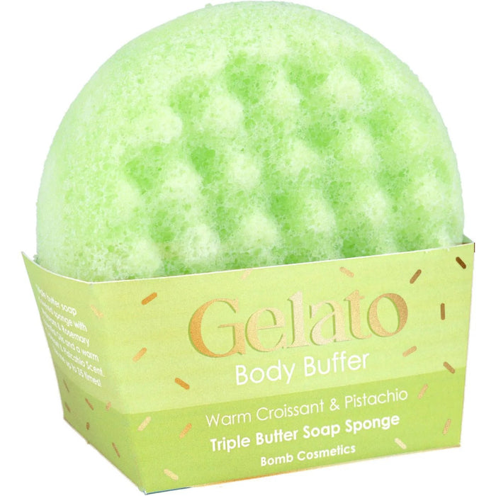Warm Croissant & Pistachio Gelato Body Buffer – Soap Inside Loofah Sponge - Something Different Gift Shop