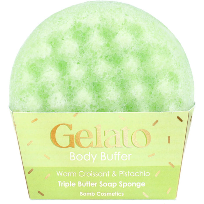 Warm Croissant & Pistachio Gelato Body Buffer – Soap Inside Loofah Sponge - Something Different Gift Shop