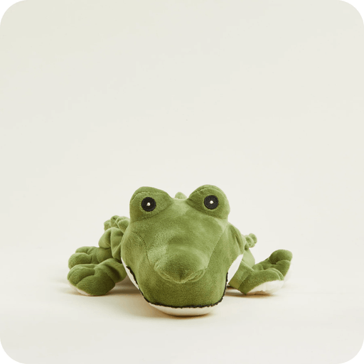 Front view of Warmies Alligator heatable plush toy