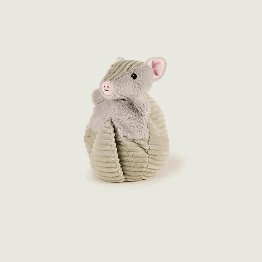 Warmies Armadillo heatable plush toy on a beige background