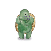 Illustrated baby turtle holding lavender, representing Warmies scent

