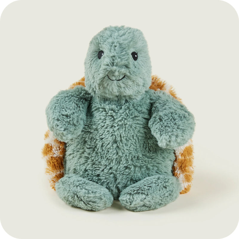 Warmies baby turtle plush toy with friendly face and soft fur


