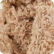 Close-up of soft curly fur on Warmies Brown Curly Bear plush

