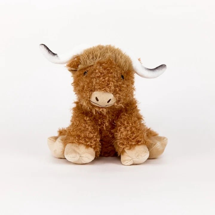 Warmies Curly Highland Cow Microwavable Plush - Something Different Gift Shop