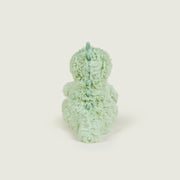 Back view of Warmies Green Baby Dinosaur microwaveable plush