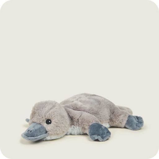 Angled view of Warmies Junior Platypus plush toy