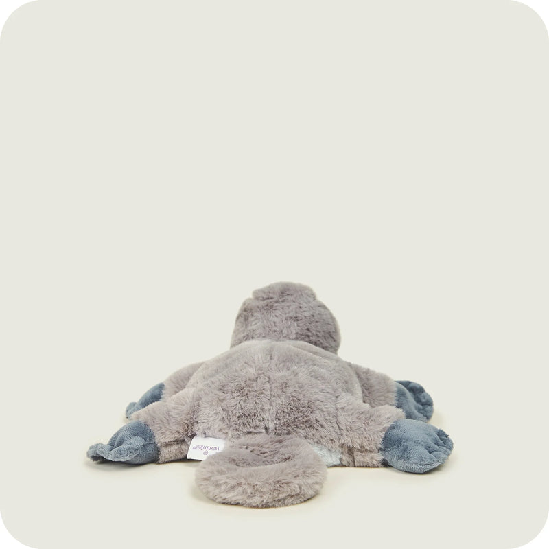Back view of Warmies Junior Platypus plush toy