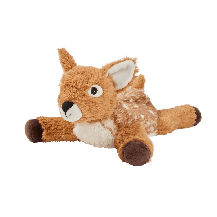 Angled view of Warmies Laying Deer plush toy