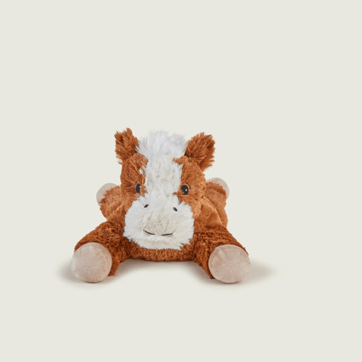 Front view of Warmies Laying Horse plush toy