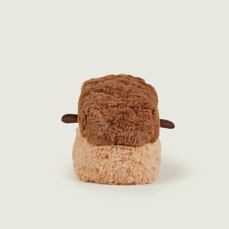 Rear view of Warmies Loaf of Bread plush showing soft crust

