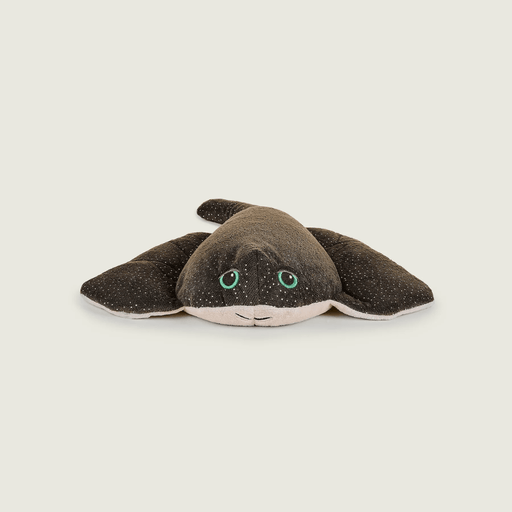 Front view of Warmies Manta Ray heatable plush toy