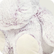 Close-up of Warmies Marshmallow Hippo plush fur and paw detail