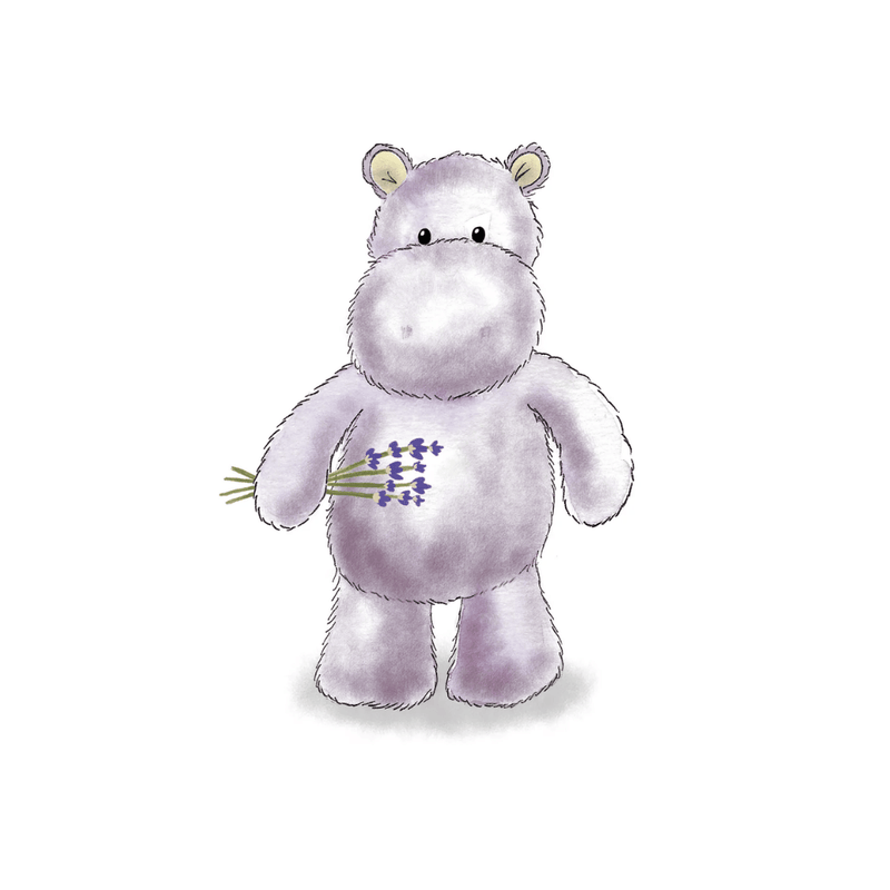 Illustration of Warmies Marshmallow Hippo plush toy