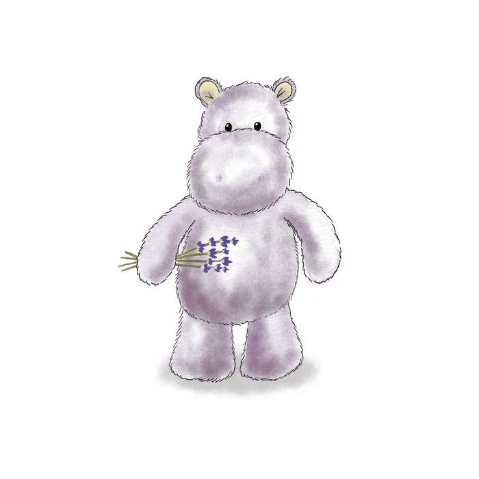 Illustration of Warmies Marshmallow Hippo plush toy