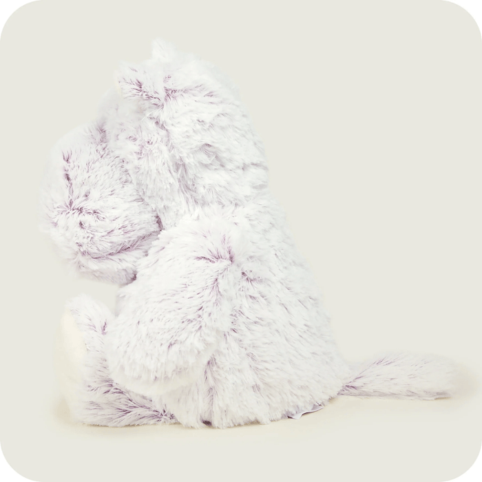 Side view of Warmies Marshmallow Hippo heatable plush toy