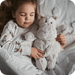 Child holding Warmies Marshmallow Hippo heatable plush toy