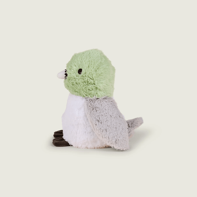 Left side view of Warmies Pigeon soft toy