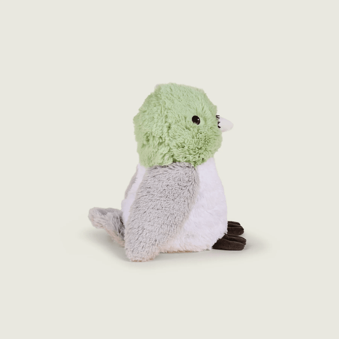 Right side view of Warmies Pigeon soft toy