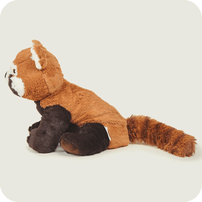 Side profile of Warmies Red Panda heatable plush toy