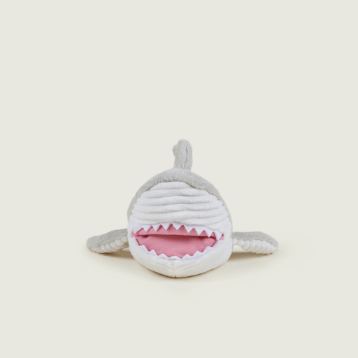 Front view of Warmies Shark plush toy