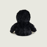 Back view of Warmies Skeleton plush toy in black fur