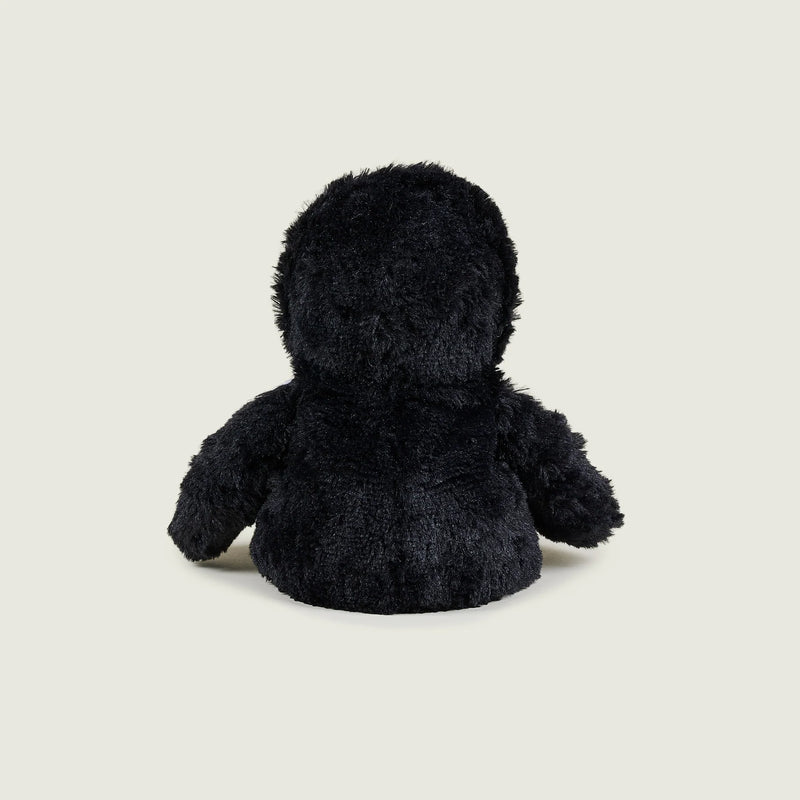 Back view of Warmies Skeleton plush toy in black fur