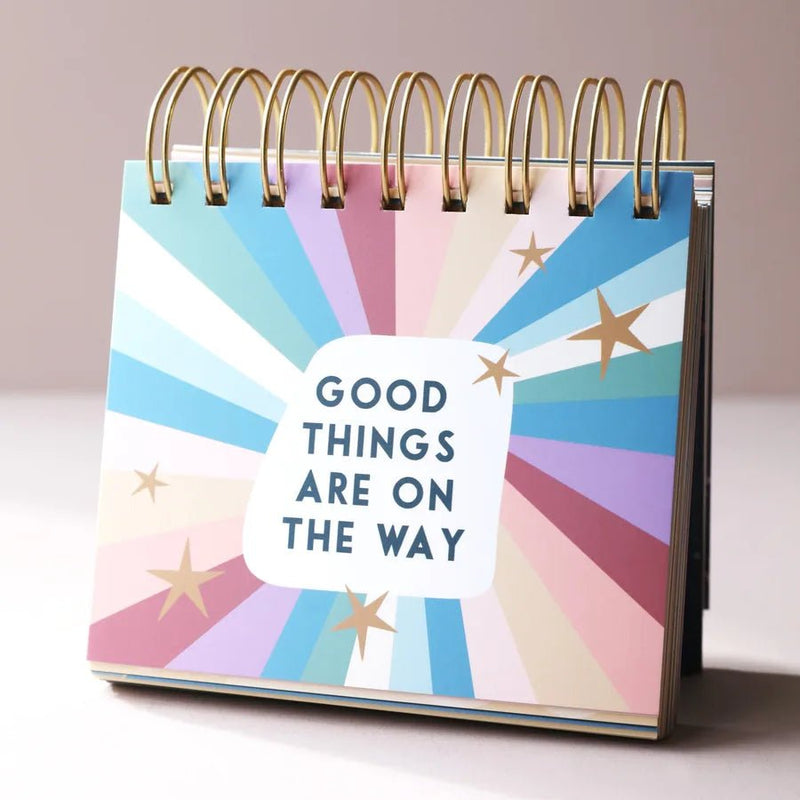Weekly Positivity Floral Desktop Flip Chart - Something Different Gift Shop