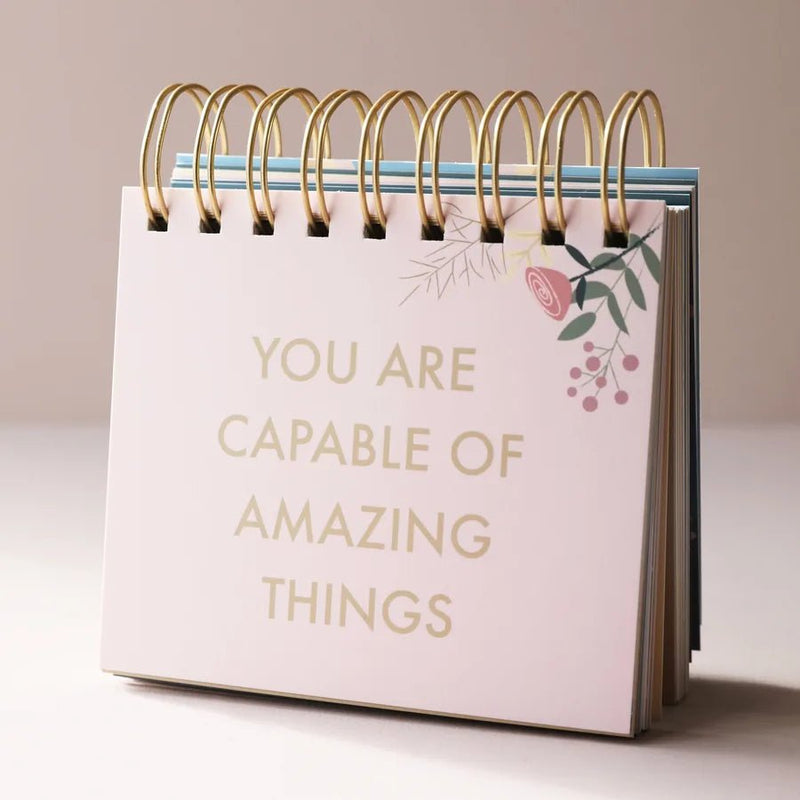 Weekly Positivity Floral Desktop Flip Chart - Something Different Gift Shop