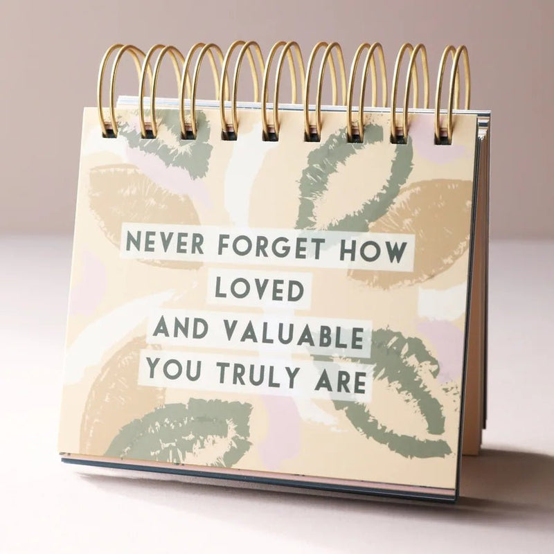 Weekly Positivity Floral Desktop Flip Chart - Something Different Gift Shop