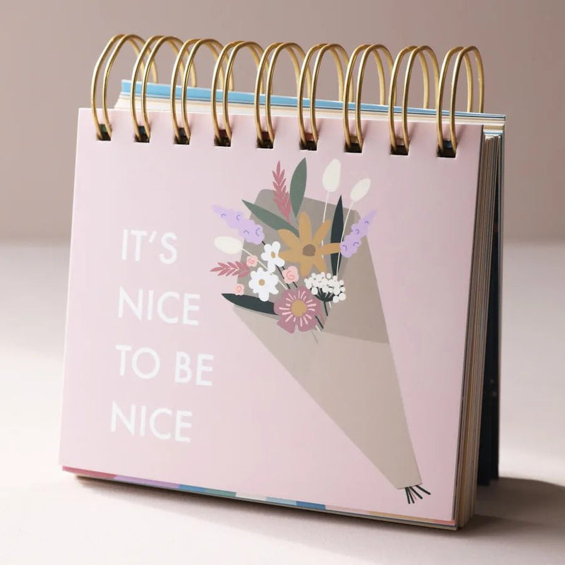 Weekly Positivity Floral Desktop Flip Chart - Something Different Gift Shop
