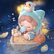 Wendy in paper moon-boat with sleepy owl cap and teddy – Follow the Moon Blind Box
