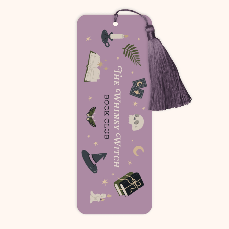 Hopscotch Paper Co. Whimsy Witch Book Club bookmark with witchy illustrations