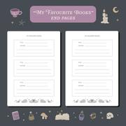 Favourite books pages inside the Whimsy Witch Reading Journal