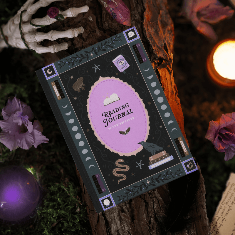 Whimsy Witch Reading Journal with mystical gothic reading accessories