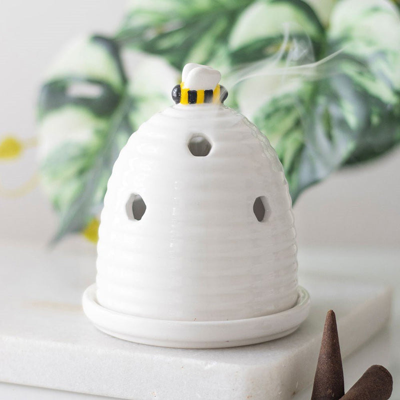 White Beehive Incense Cone Burner - Something Different Gift Shop